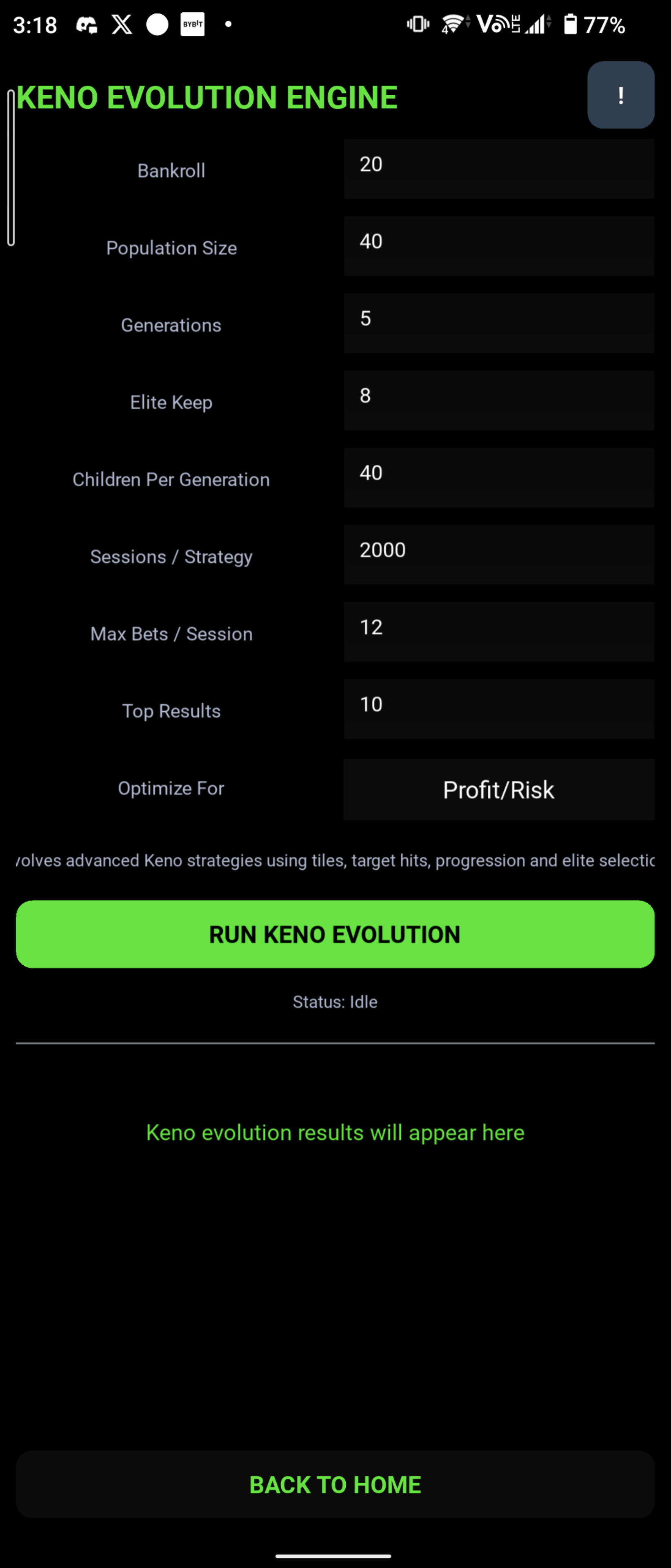 Pattern Evolution (Keno Evolution Engine)